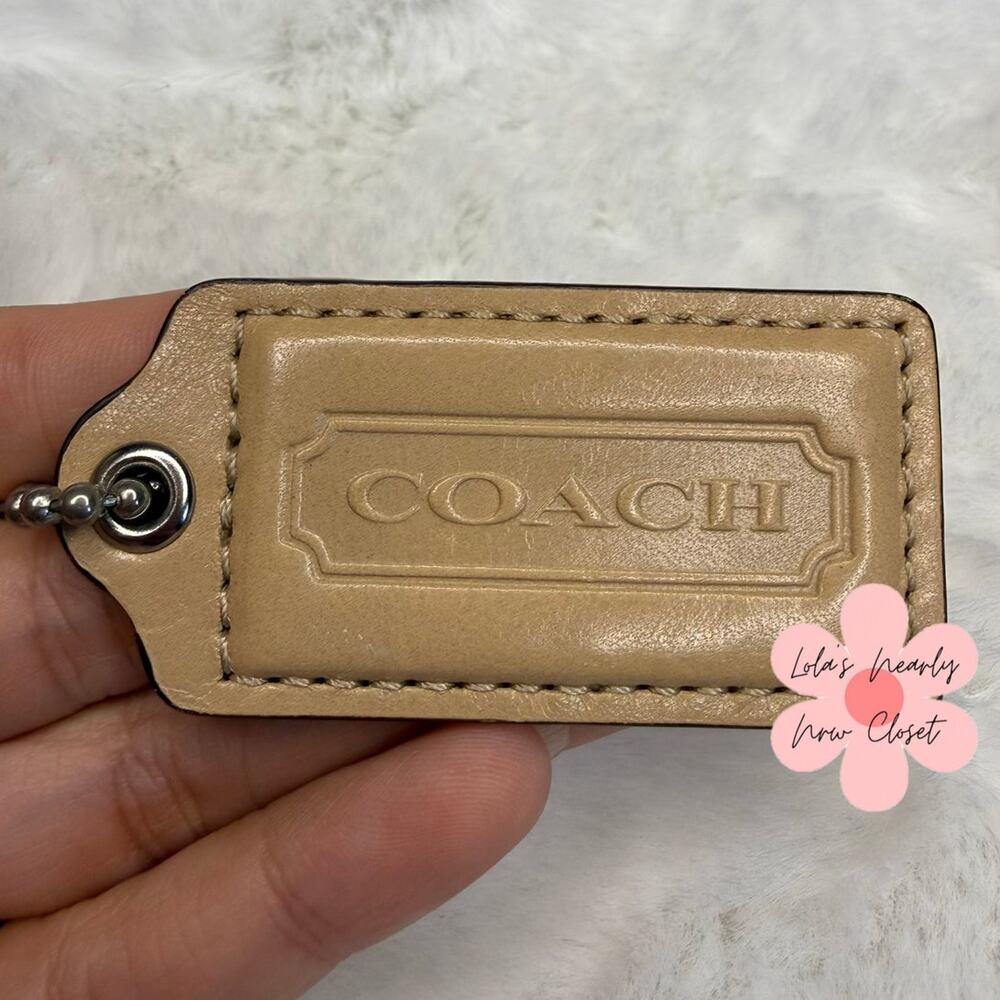 2" COACH Shiny Tan Fob Bag Charm Hang tag Hangtag